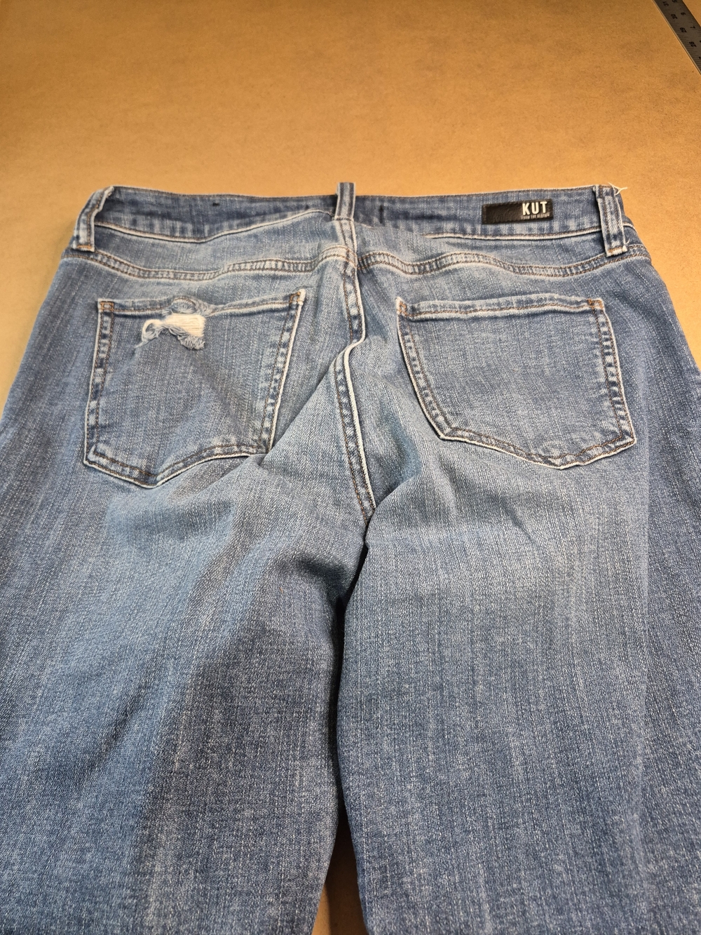 KUT from the Kloth Women's Distressed High-Rise Jeans - Medium Blue - Picture 11 of 12